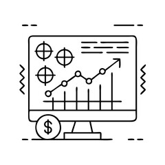 market index icon, market index line art - simple line art of market index, perfect for market index logos and icons