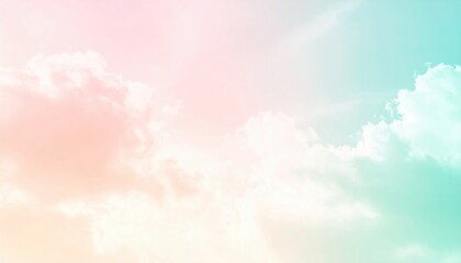 Soft colorful clouds sky digital art pastel palette aerial view serenity and calmness