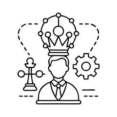 mastermind icon, mastermind line art - simple line art of mastermind, perfect for mastermind logos and icons