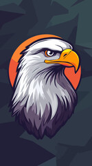 Obraz premium Bold Eagle Head Mascot Logo Vector, Minimalist Style for Branding and Sports Teams
