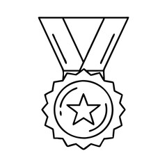 medal icon, medal line art - simple line art of medal, perfect for medal logos and icons