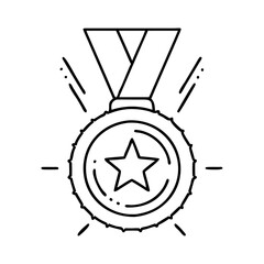 medal icon, medal line art - simple line art of medal, perfect for medal logos and icons
