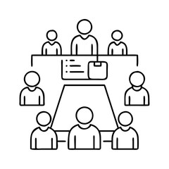 meeting room icon, meeting room line art - simple line art of meeting room, perfect for meeting room logos and icons