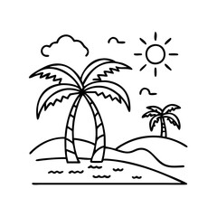 oasis icon, oasis line art - simple line art of oasis, perfect for oasis logos and icons