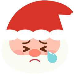 Cute Santa Claus Emoticon - Cry 