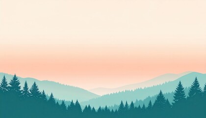 Obraz premium Tranquil sunset over forested mountains nature landscape serene environment aerial view peaceful concept