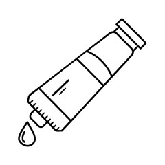 oil paint tube icon, oil paint tube line art - simple line art of oil paint tube, perfect for oil paint tube logos and icons