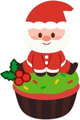 Cute Christmas Santa - Cup Cake
