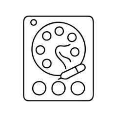 palette icon, palette line art - simple line art of palette, perfect for palette logos and icons