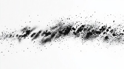 Obraz premium Abstract Black Ink Splatters on White Background