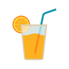  Tasty Orange Juice with Straw for Refreshment