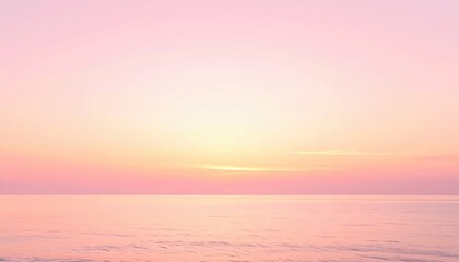 Obraz premium Serene sunset reflection over tranquil ocean coastal landscape nature photography peaceful environment wide-angle view calming concept