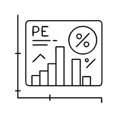 p e ratio icon, p e ratio line art - simple line art of p e ratio, perfect for p e ratio logos and icons