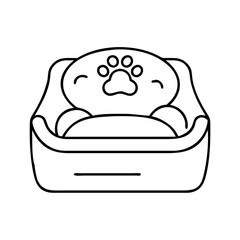 pet bed icon, pet bed line art - simple line art of pet bed, perfect for pet bed logos and icons