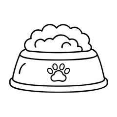 pet food bowl icon, pet food bowl line art - simple line art of pet food bowl, perfect for pet food bowl logos and icons
