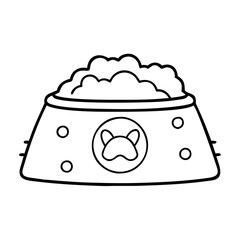 pet food bowl icon, pet food bowl line art - simple line art of pet food bowl, perfect for pet food bowl logos and icons
