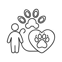 pet friendly icon, pet friendly line art - simple line art of pet friendly, perfect for pet friendly logos and icons