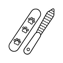 pet nail file icon, pet nail file line art - simple line art of pet nail file, perfect for pet nail file logos and icons