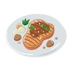  Grilled Beef Steak with Mushroom Sauce