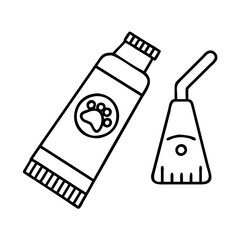pet toothpaste icon, pet toothpaste line art - simple line art of pet toothpaste, perfect for pet toothpaste logos and icons