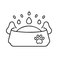 pet water bowl icon, pet water bowl line art - simple line art of pet water bowl, perfect for pet water bowl logos and icons