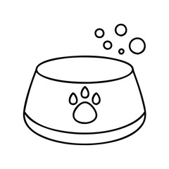 pet water bowl icon, pet water bowl line art - simple line art of pet water bowl, perfect for pet water bowl logos and icons