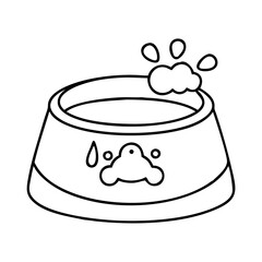 pet water bowl icon, pet water bowl line art - simple line art of pet water bowl, perfect for pet water bowl logos and icons