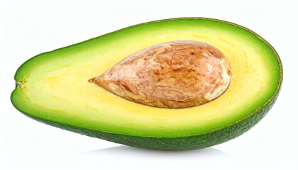 Half Avocado Isolated on White Background for Healthy Food and Nutrition Concept
