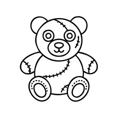 plush toy icon, plush toy line art - simple line art of plush toy, perfect for plush toy logos and icons