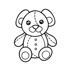plush toy icon, plush toy line art - simple line art of plush toy, perfect for plush toy logos and icons