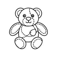 plush toy icon, plush toy line art - simple line art of plush toy, perfect for plush toy logos and icons