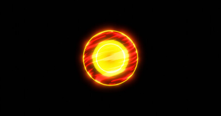 Cartoon Anime Style Fiery Red Energy or Magic Ball with Big Core