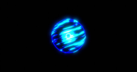 Cartoon Anime Style Blue Energy or Magic Ball with Small Core