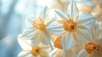 Fototapeta premium Delicate springtime blossoms in soft pastel hues.