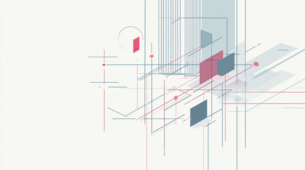 futuristic clean geometric grid, thin lines, white background, minimalism, abstract design, tech-inspired