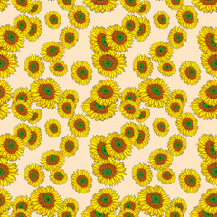 Beautiful seamless floral pattern. Stock illustration. Natural artwork.