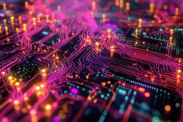 Obraz premium Close-Up of a Neural Network Diagram