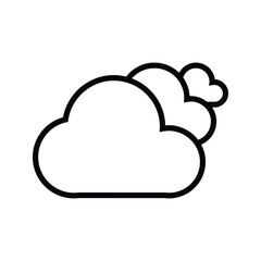 Flat cloud icon. Simple cloud shape. Cartoon of fluffy white clouds. Cloud object for the game. cloud vector