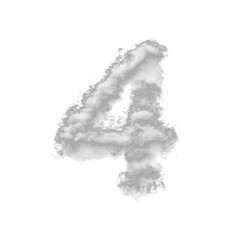 Cumulus Cloud Number 4 Overlay - Dreamy Text Effect for Ethereal Designs. Perfect for Whimsical, Creative and Fantasy Projects. Compatible with Most Editing Software.  