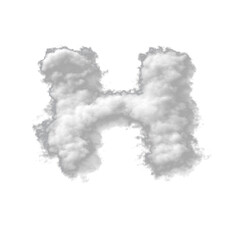 Cumulus Cloud Letter H Overlay - Dreamy Text Effect for Ethereal Designs. Perfect for Whimsical, Creative and Fantasy Projects. Compatible with Most Editing Software.  