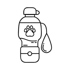 portable pet water bottle icon, portable pet water bottle line art - simple line art of portable pet water bottle, perfect for portable pet water bottle logos and icons