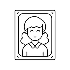 portrait icon, portrait line art - simple line art of portrait, perfect for portrait logos and icons