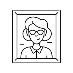 portrait icon, portrait line art - simple line art of portrait, perfect for portrait logos and icons