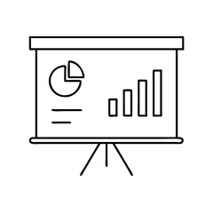presentation screen icon, presentation screen line art - simple line art of presentation screen, perfect for presentation screen logos and icons