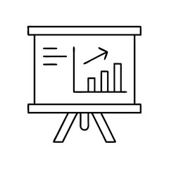 presentation screen icon, presentation screen line art - simple line art of presentation screen, perfect for presentation screen logos and icons