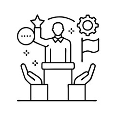 public service icon, public service line art - simple line art of public service, perfect for public service logos and icons