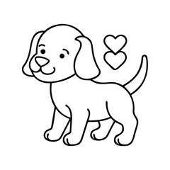 puppy icon, puppy line art - simple line art of puppy, perfect for puppy logos and icons