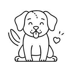 puppy icon, puppy line art - simple line art of puppy, perfect for puppy logos and icons