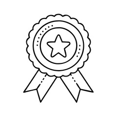 quality badge icon, quality badge line art - simple line art of quality badge, perfect for quality badge logos and icons