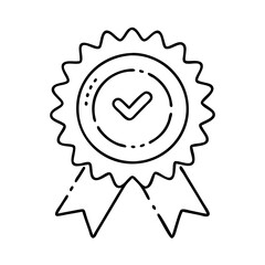 quality badge icon, quality badge line art - simple line art of quality badge, perfect for quality badge logos and icons